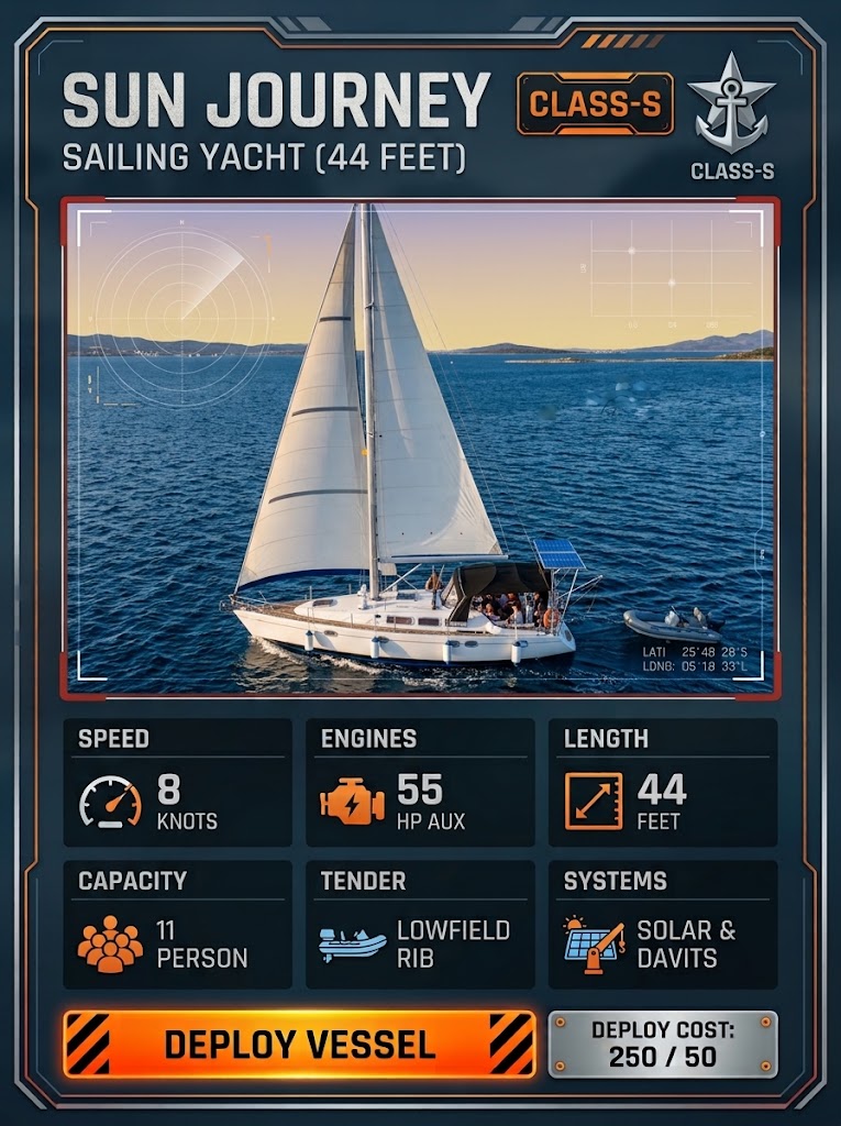 Original sailing yacht vessel-selection card